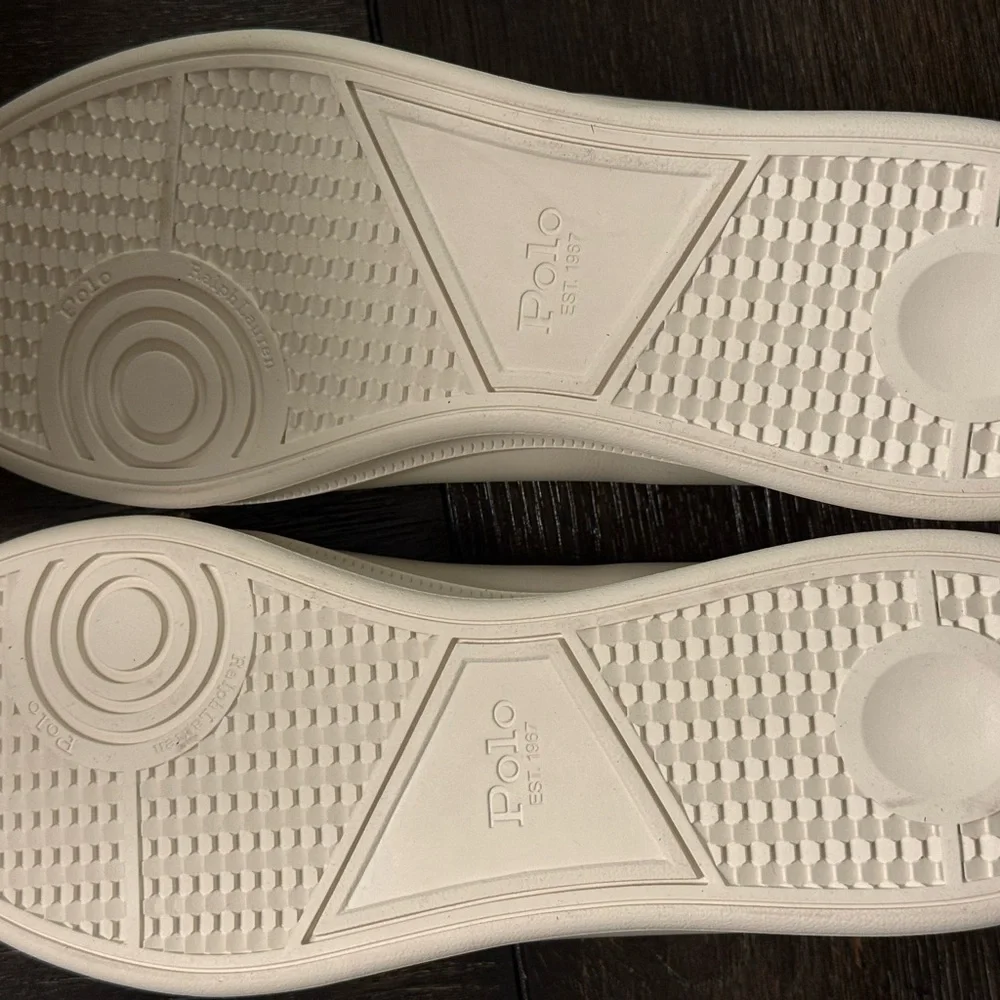 Polo by Ralph Lauren Cream and Burgundy Sneakers - Picture 3 of 4